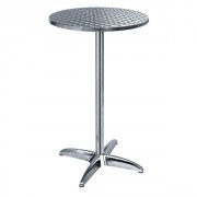 Table haute ronde en inox