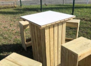 Table haute de jardin en bois pin traité