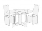 Table basse ovale en plexiglas 