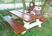 Table pique nique en béton pour enfant - L. 1.5 ou 2 m - Hauteur d'assise 33 cm