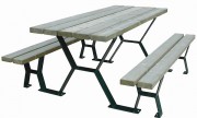 Table pique nique bois pied acier