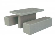 Table pique nique en béton à poser au sol - Dim. L150 x l179 x H74 mm