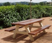 Table pique nique en béton imitation bois - L. 1.5 ou 2 m