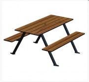 Table pique nique piétement acier