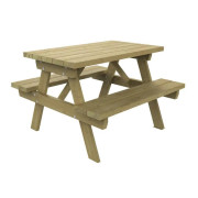 Table pique-nique Turin en bois pour enfants - Hauteur d'assise: 330 mm - A poser - L.1200 ou 1800 mm