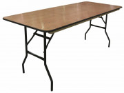 Table pliante bois traiteur - Longueur : 152 ou 183 cm - Haut x larg : 76 x 76 cm - Plateau contreplaqué vernis ép. 18mm