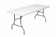 Table pliante polyéthylène PEHD - Longueur : 152 ou 183 cm - Hauteur : 74 cm - Plateau PEHD