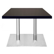 Table rectangulaire en bois plaqué - Piètement en inox brossé