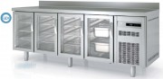 Table réfrigérée 2 à 5 portes vitrées - Température -2°C/+8°C ou -15°C/+20°C
