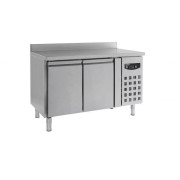 Table réfrigérée positive avec dosseret - 2 portes - L.1360 mm x P.700 mm x H.850/950 mm - +2°C / +8°C -  Froid ventilé - en acier - Combisteel