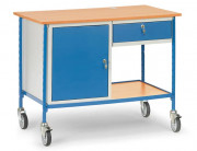 Servante d'atelier mobile - 1 placard et 1 tiroir à serrure