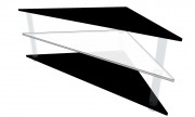 Table Tv d'angle en plexiglas - H.40 cm