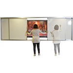 Tableau blanc coulissant