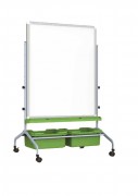Tableau blanc mobile avec bacs de rangement