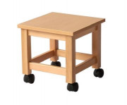 Tabouret bas mobile en bois - H.350 mm x P.350 mm x L.350 mm