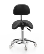Tabouret d'atelier ergonomique - Réglages : assise et dossier 3 positions - Base : aluminium - Vérin : classe 4