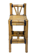 Tabouret de bar en bambou avec dossier - Dimensions : 40 cm x 40 cm x 80 cm