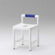 Tabouret de douche avec dossier et ouverture centrale