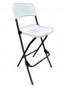 Tabouret haut pliant avec dossier -  polypropylène - assise 74 cm
