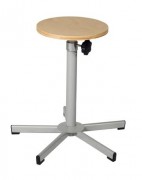 Tabouret scolaire réglable - sans repose pied - Assise Ø 30 cm - H. réglable de 52 à 70 cm - Sur patins