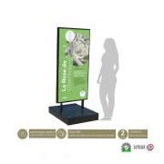 Totem signalétique biface autolesté mobile - L 82 cm x H 200 cm x P 52 cm