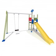 Jeu avec toboggan et balançoire