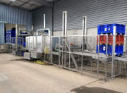 Tunnel de lavage sur mesure - Automatisation des flux - Lavage, rinçage et séchage - Convoyeurs intégrés