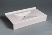 Vasque salle de bain rectangulaire - En béton ou Solid surface - Antibactérien - PMR