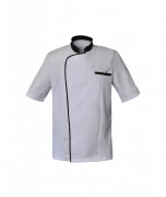 Veste de cuisine blanche à manches courtes