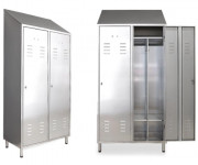 Vestiaire en inox - 2 portes - L 950 x P 500 x H 2160 mm