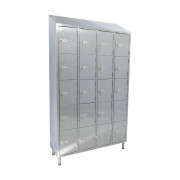 Vestiaire multicases inox - 20 portes - L 1200 x P 400 X H 2160 mm
