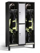 Vestiaire pompier combiné - 2 compartiments - Hauteur : 1850 mm - Casier ouvert