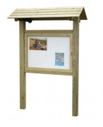 Vitrine d'affichage en bois - Panneau en PVC - Vitrage en plexiglass avec serrure - Capacité d'information de 8 ou 18 format A4
