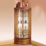 Vitrine d'angle en bois