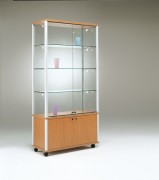 Vitrine d'exposition commerce sur roulettes