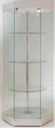 Vitrine en verre hexagonale à 3 étagères