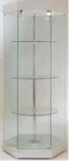 Vitrine en verre tournante hexagonale - Dimensions 90 x 90 x 185H cm