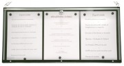 Porte menu mural lumineux - 3 A4 - Dim. L69 x P2 x H33 cm