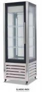 Vitrine réfrigérée 4 faces vitrées inox – 400 L – 350 w – Réfrigération ventilé +2°C / +8°C