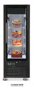 Vitrine réfrigérée 4 faces vitrées noire – 400 L – 350 w – Réfrigération ventilé +2°C / +8°C