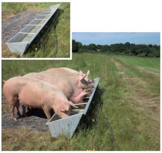 Abreuvoir pour porcs - Longueur extérieure : de 2.7 à 5.2 m