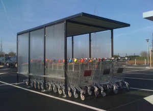 Abri chariot supermarché à toiture de protection plate - Devis sur Techni-Contact.com - 1