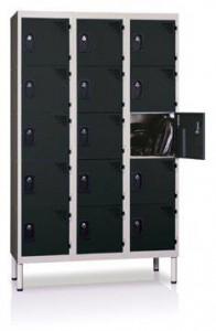Armoire 5, 10 ou 15 casiers portes pleines avec prises de recharge pour vélo électrique - Devis sur Techni-Contact.com - 1