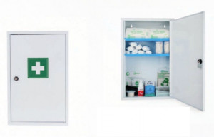 Armoire à pharmacie équipée - De 10 à 20 personnes - Métal laqué blanc - Multi-activités 