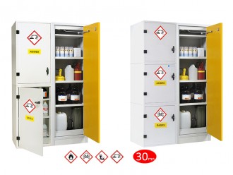 Armoire pour produit chimique : 3 compartiments dont 1 coupe-feu 30 mn - Devis sur Techni-Contact.com - 2