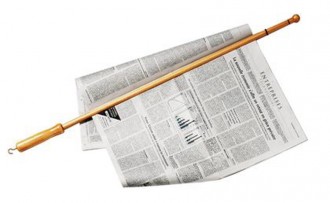 Baguette lecture journal - Longueur : 75 cm - crochet laiton - Bois Hêtre