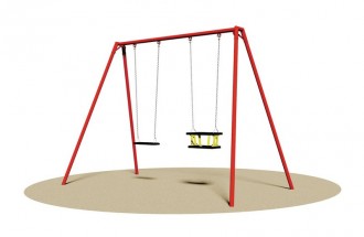 Balançoire Enfant Extérieur OneConcept Olav - 3 Agrès, 4 Places - Pour 3-8 Ans, Charge Max 120kg - Métal Galvanisé - 8