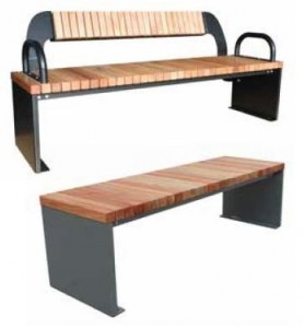 Banc en acier avec assise et dossier en bois - Devis sur Techni-Contact.com - 1