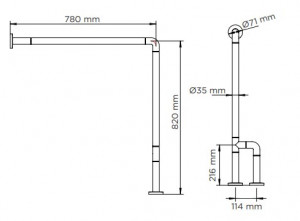 Barre d'appui aluminium angle droit sol et mur - Devis sur Techni-Contact.com - 2