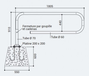 Barrière trombonne acier 1800 mm - Devis sur Techni-Contact.com - 4